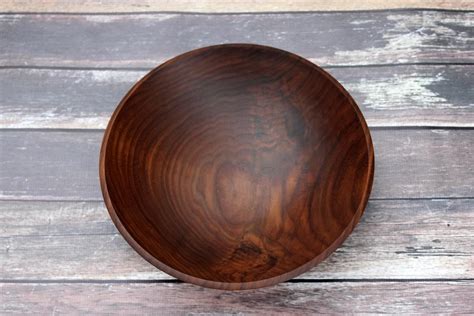 Black Walnut Wood Bowl Food Safe Hand Turned Wooden Bowl Thick