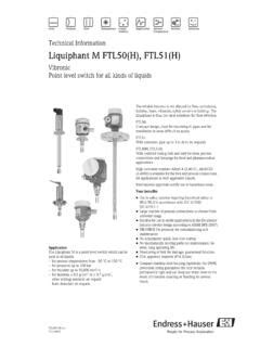 Liquiphant M FTL50 H FTL51 H Liquiphant M Ftl50 H Ftl51 H Pdf