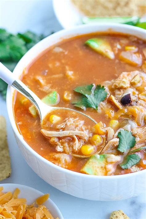 Healthy Chicken Tortilla Soup Minute Recipe Kathryn S Kitchen