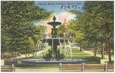 Historic Brewer Fountain Boston Mass Digital Commonwealth