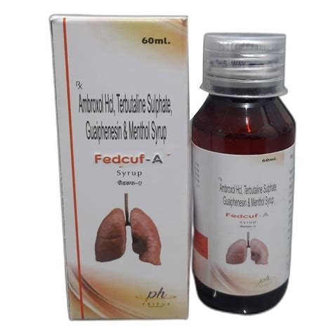 Fedcuf A Ambroxol Hcl Terbutaline Sulphate Guaiphenesin Menthol Syrup