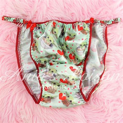 Valentines Day Shiny Satin String Bikini Mens Panties Skirt Bra Tube Top Green Baby Alien