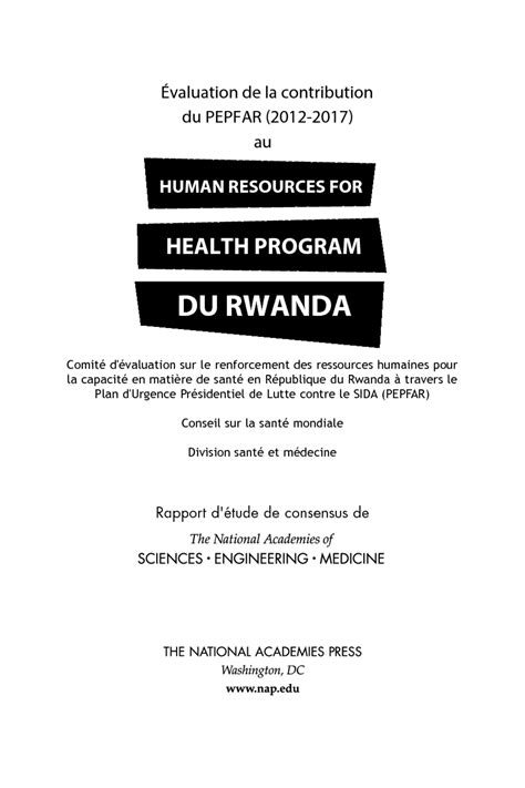 Évaluation De La Contribution Du Pepfar 2012 2017 Au Human Resources