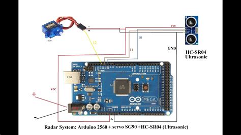 Arduino Mega 2560 Servo Sg90 Hc Sr04 Ultrasonic Radar System Youtube