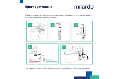 Смеситель с гигиеническим душем Milardo Tidy с установкой на унитаз ...