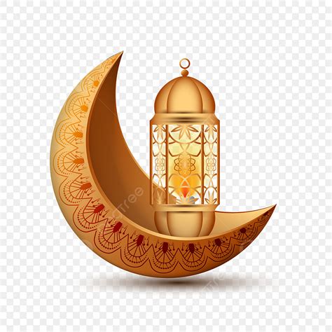 Ramadan Kareem Lantern Vector Png Images Golden Crescent And Lantern