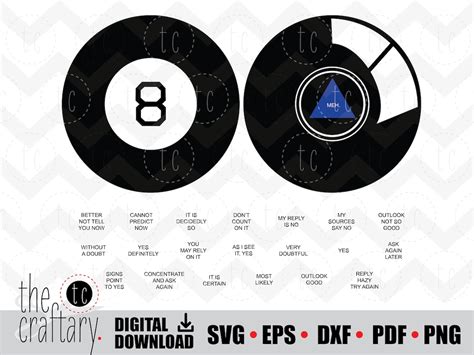 Magic 8-ball Fortune Telling 8 Ball Svg Eps Dxf Pdf Png - Etsy