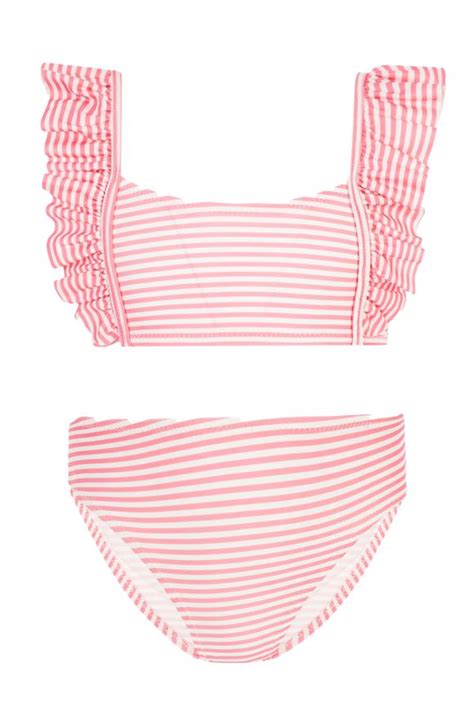 Neopy Kız Çocuk Jamila Bikini Takımı Fırfırlı Kol Pembe Pınar Tekstil