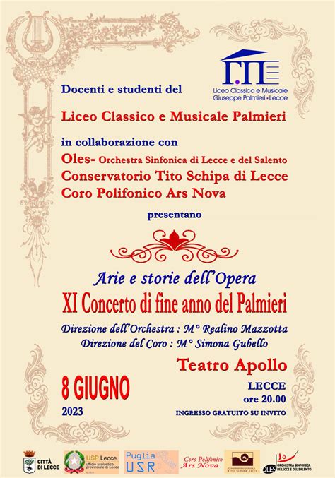 Xi Concerto Di Fine Anno Del Liceo Palmieri Liceo Classico E Musicale