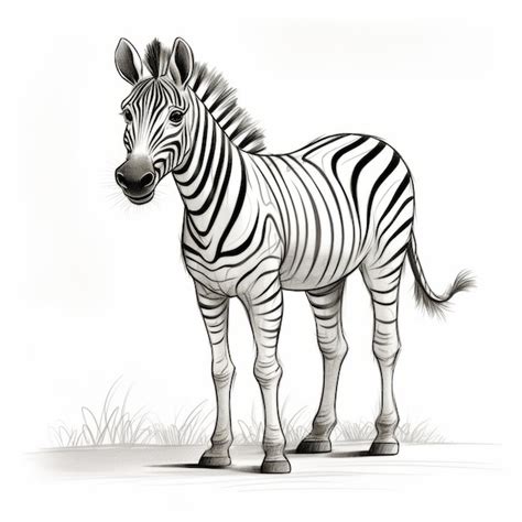 Premium Photo Playful Black And White Zebra Sketch With Detailed Shading