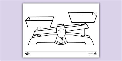 Free Weighing Scales Left Side Lower Colouring Sheet Twinkl