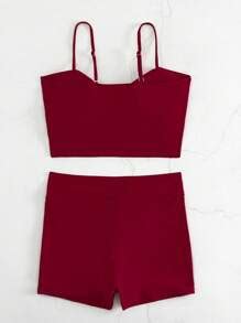 Shein Swim Summer Beach Solid Drawstring Bikini Shein Usa