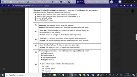 Question No To Consist Of Two Statements Assertion A And