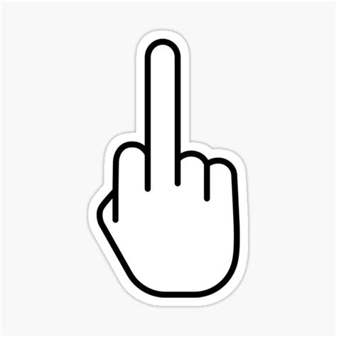 Fuck Off Or Middle Finger Sign Sticker For Sale By Giftography Redbubble