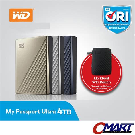 Jual Wd My Passport Ultra 4tb Hd Hdd Hardisk Harddisk External Eksternal Shopee Indonesia