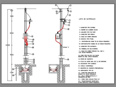 Poste De Baja Tension En DWG Librería CAD