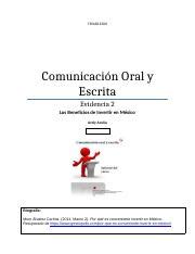 Comunicacion Oral y Escrita Evidencia 2 docx TECMILENIO Comunicación