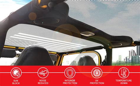 Amazon JeCar Mesh Roof Sunshade Durable Polyester Bikini Top Cover For Jeep