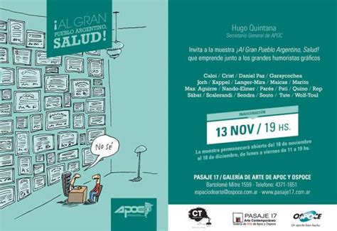 Muestra De Humor Gráfico «¡al Gran Pueblo Argentino Salud Hasta 18