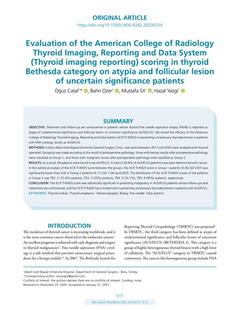 Pdf Evaluation Of The American College Of Radiology Thyroid Imaging