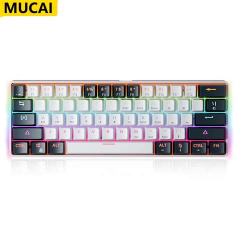 MUCAI MK61 USB Gaming Mechanical Keyboard Red Switch RGB Backlit Hot ...