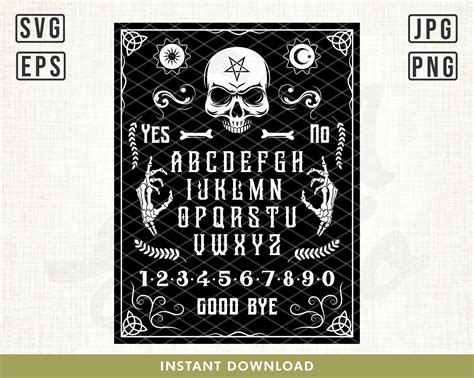 Ouija Board Svg, Ouija Board Game Svg, Ouija Clipart, Halloween Game ...