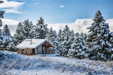 Bridger Mountain Photo Landscape Winter Cabin