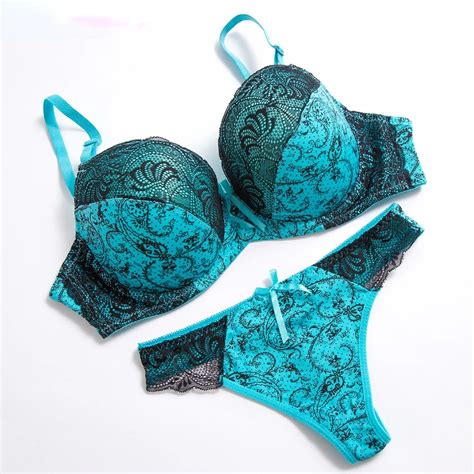 Sexy String Kant Push Up Bh Set Lingerie Vrouwen Ondergoed Sets Intimi