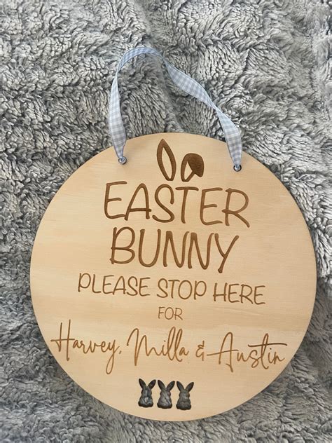 Personalised Easter Bunny Stop Here Sign Tears To Cheers