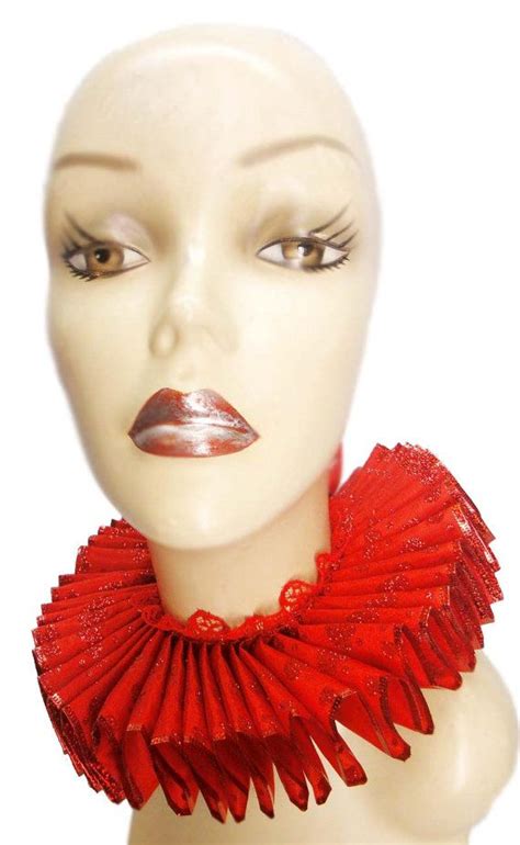 Ruffled Collar Queen Of Hearts Alice Elizabethan Neck Ruff Victorian