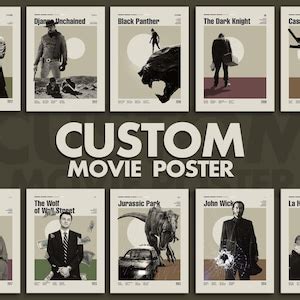 CUSTOM MOVIE POSTER, Retro Movie Poster, Midcentury Modern, Retro Tv ...