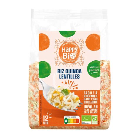 HAPPY BIO Riz Quinoa Lentilles 500g Pas Cher Auchan Fr