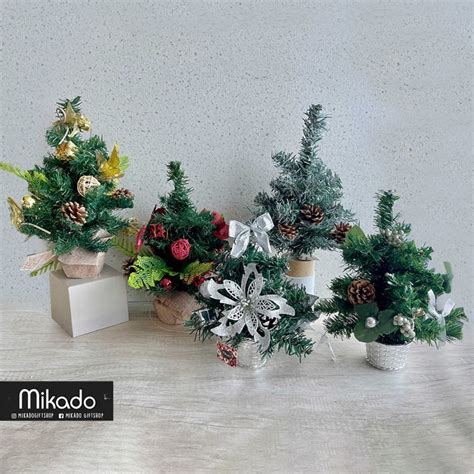 Jual Pohon Natal Dekorasi Meja Christmas Tree Decoration Feet Wood