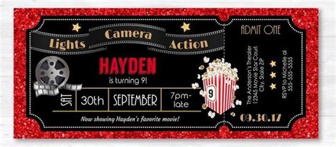 FREE Printable Movie Ticket Party Invitation Pintoinsta Movie