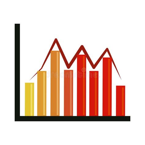 Data Analysis Financial Business Graph Chart Fluctuation Flat Icon Stock Vector Illustration