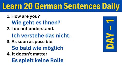 Day Learn German Sentences Daily Germanmadeeasy Channel