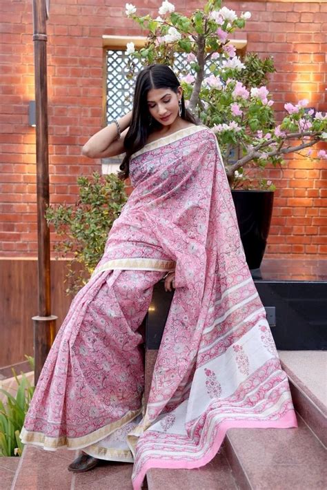 Pink Printed Maheshwari Silk Saree 5 5 M Separate Blouse Piece At Rs