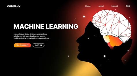 Premium Vector Machine Learning Landing Page Template For Business