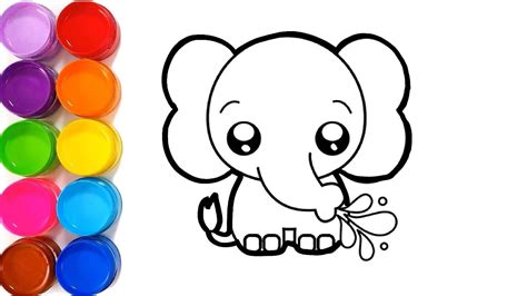 Como Dibujar Elefante De Colores Muy Bonito Facil Y Rapido Youtube