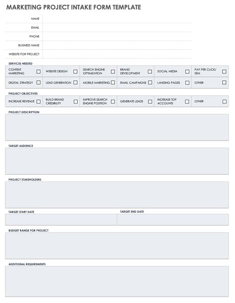 Free Project Intake Forms and Templates | Smartsheet