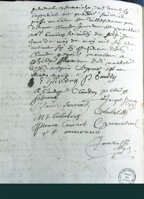 Brainans Notre Histoire 1686 05 16 Contrat De Mariage Pierre GAUDRY