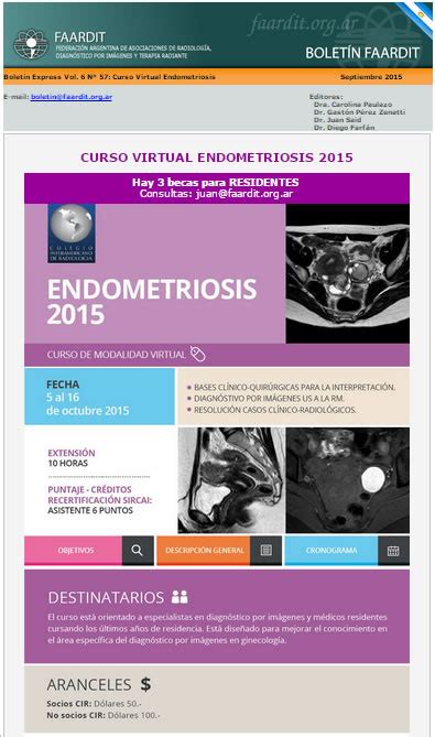 Boletín Express Curso Virtual Endometriosis Vol 6 Nº 57 Septiembre 2015