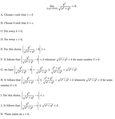 steps that show the epsilon and delta proof (multivariable ...