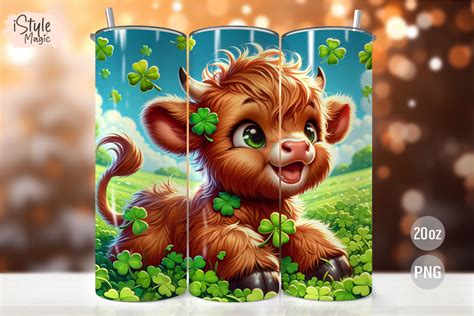 St Patrick S Day Highland Cow Tumbler Graphic By IStyleMagic