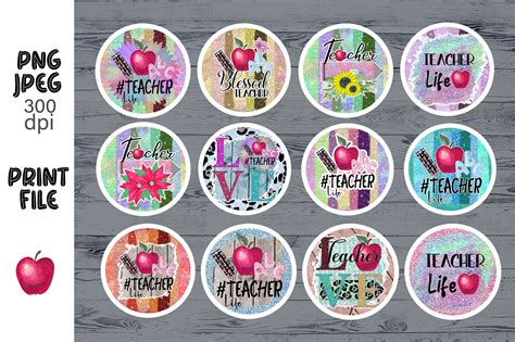 Printable Teacher Stickers Graphic by WatercolorColorDream · Creative ...