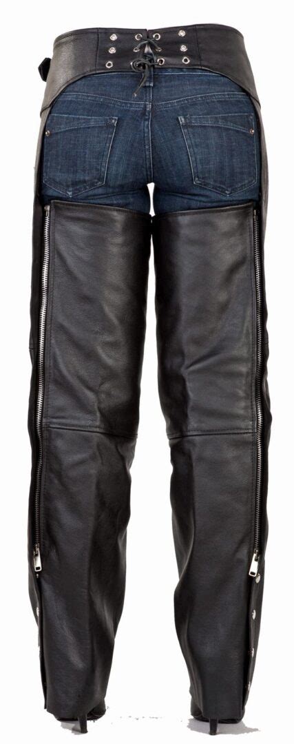 Mens Black Naked Leather Pocket Chaps The Wild Cowboy