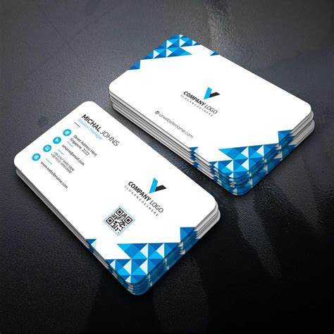 Blue shape visit card design | Free business card templates, Vector ...