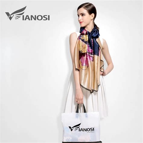 VIANOSI Fashion Bandana Luxury Scarve Woman Brand Silk Scarf Women