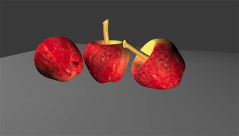 3D Model APPLE Three Apples VR AR Low Poly CGTrader