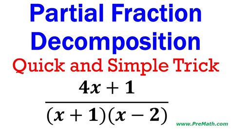 Find Partial Fraction Decomposition Quick And Simple Trick Youtube